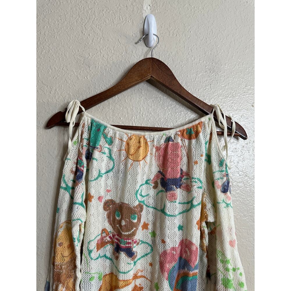 Vintage Hysteric Glamour 90s "Donut Bear" Mesh Knit Top by Yoko Doll size M - Picture 7 of 8